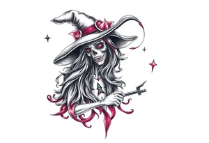 Dangerous witch tattoo idea