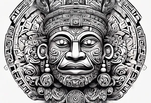 Glyph Mayan sculpture tattoo idea