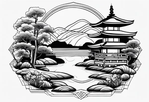 Design a tattoo based on a Japanese zen garden tattoo idea