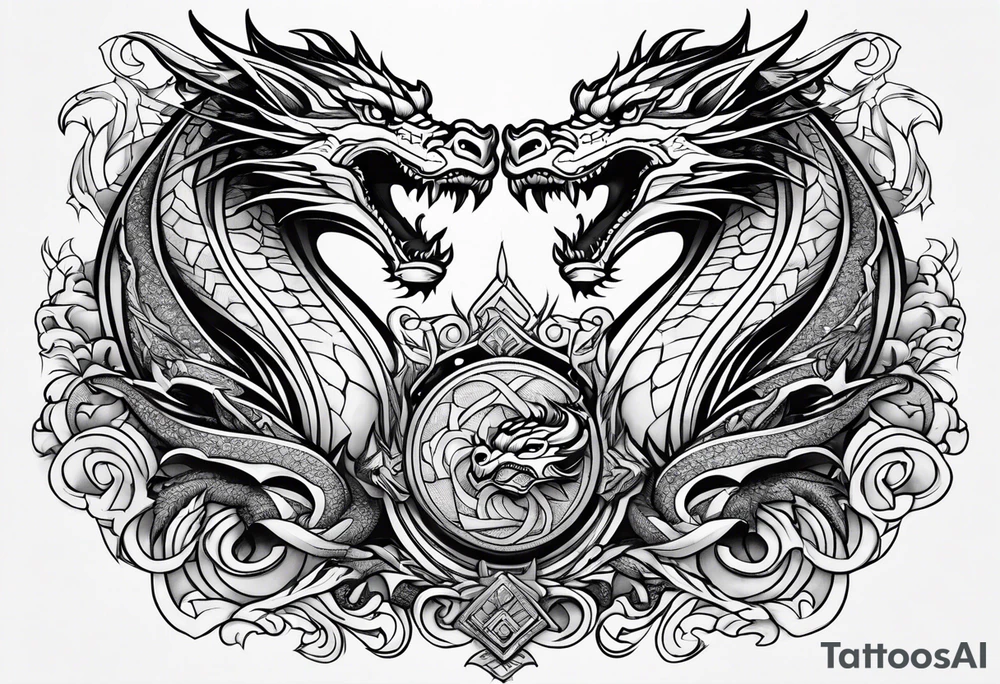 roaring dragons tattoo idea