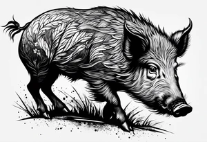 wild boar tattoo idea
