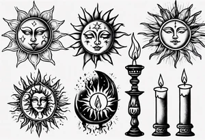 Sun. Moon. Candle. tattoo idea