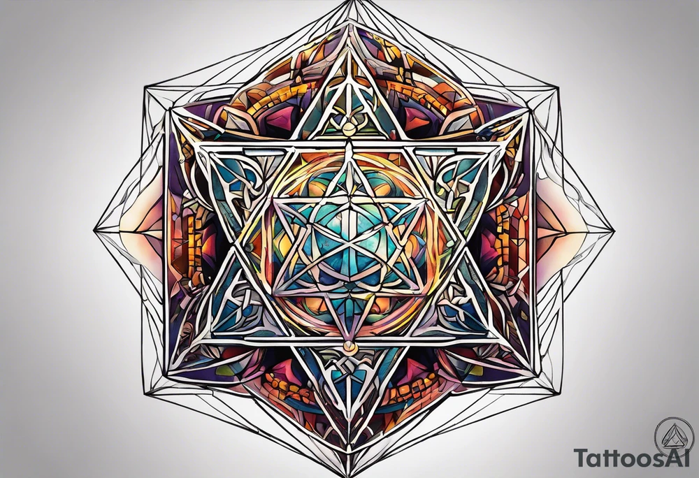 Metatron's cube fibonachi tattoo idea