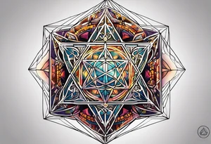 Metatron's cube fibonachi tattoo idea