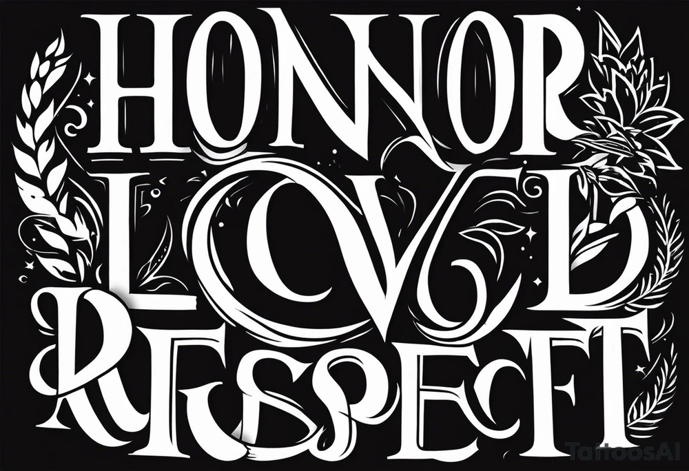 Honor love respect tattoo idea