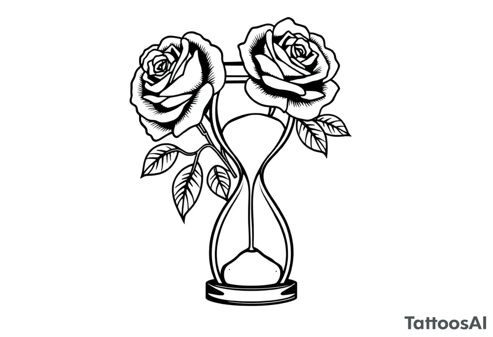 Roses money sandtimer tattoo idea