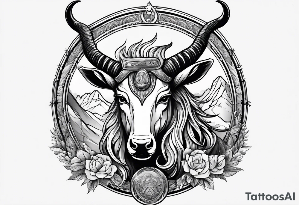 capricorn with shotgun tattoo idea