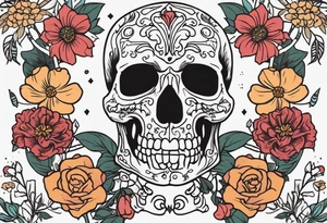 human skeleton

old school vintage simple traditional design surrounded by vintage flowers


bold color simple tattoo idea