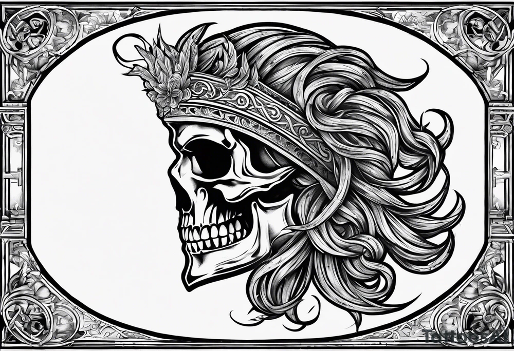 Greek Capital Letter Omega symbol death metal style tattoo idea