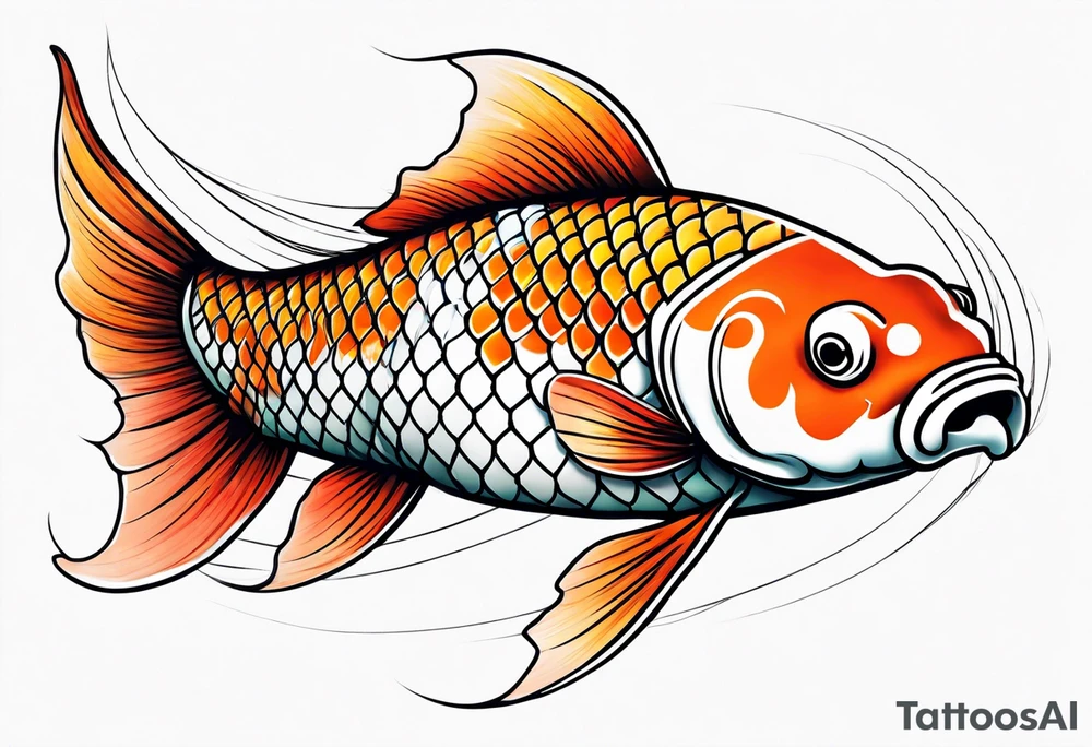 Realistic koi fish sleeve tattoo idea