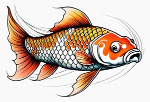 Realistic koi fish sleeve tattoo idea