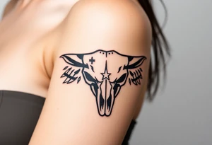 Longhorn skull Texas flag tattoo idea