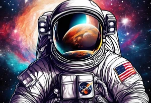 Astronaut in space tattoo idea