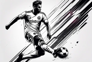 Soccer tattoo where you can see a player shooting tattoo idea