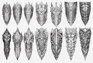 Dragonscale Leg armor symmetrical tattoo idea