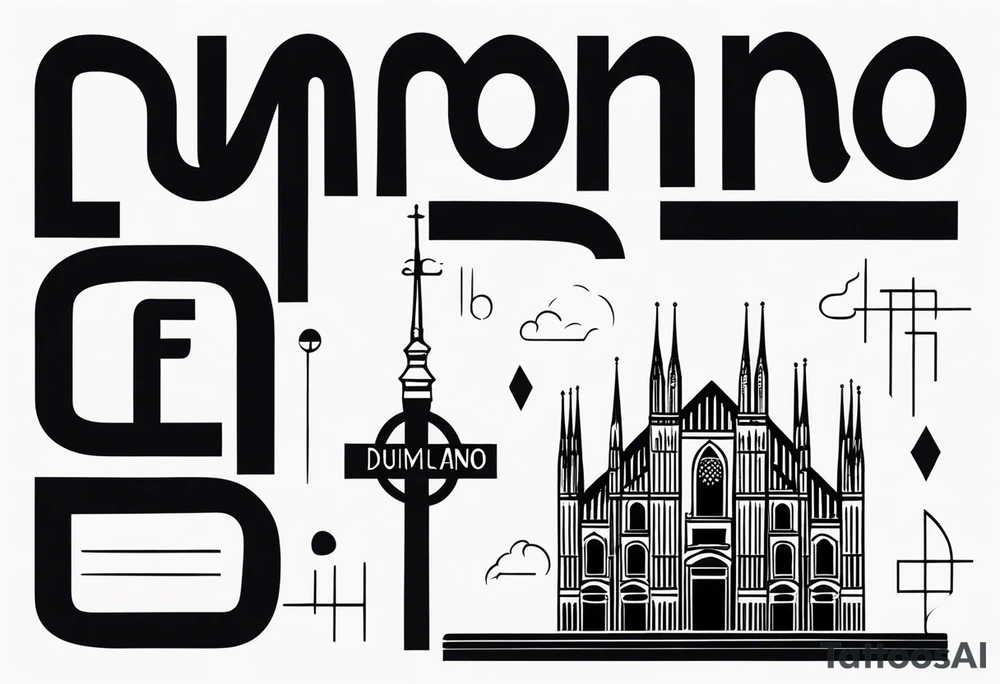 duomo of milano minimal tattoo idea