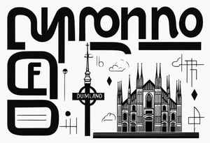 duomo of milano minimal tattoo idea