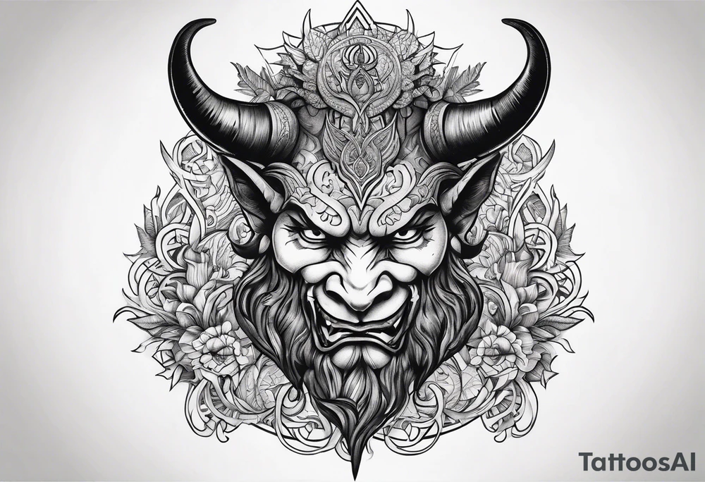 Word karma on devil tattoo idea