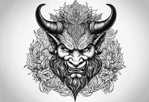 Word karma on devil tattoo idea