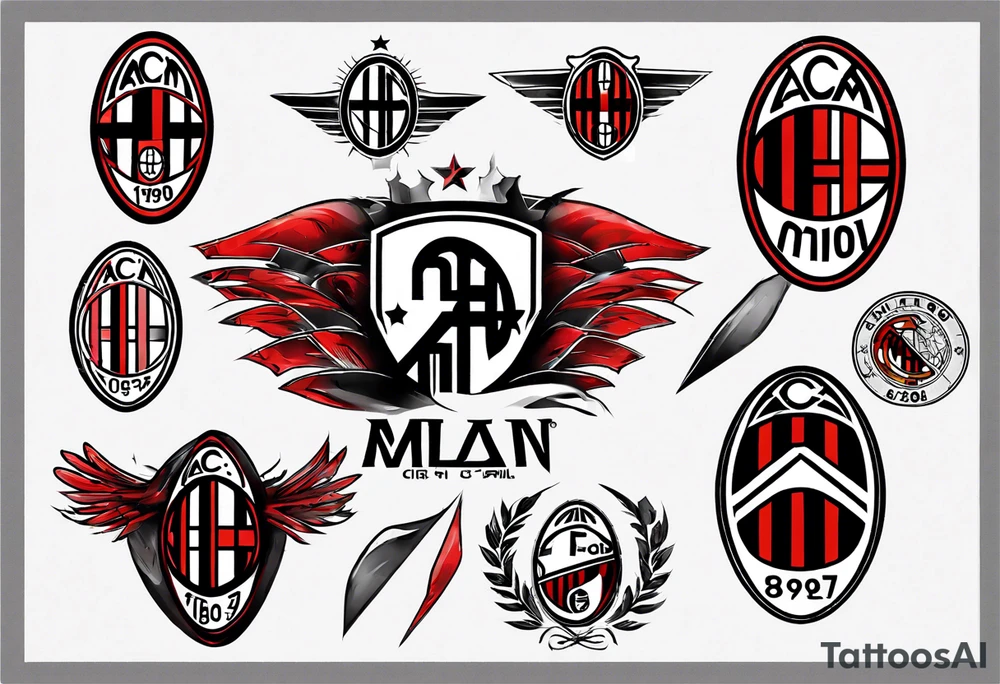 ac milan, fan tattoo idea