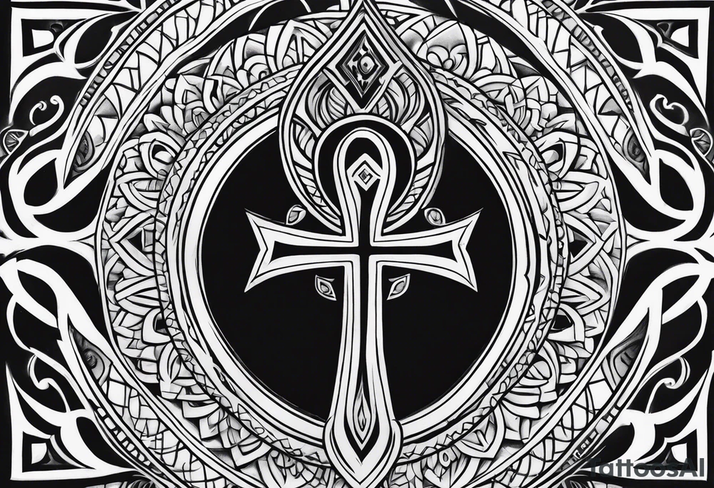 ankh, tribal, tattoo idea