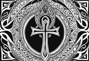 ankh, tribal, tattoo idea