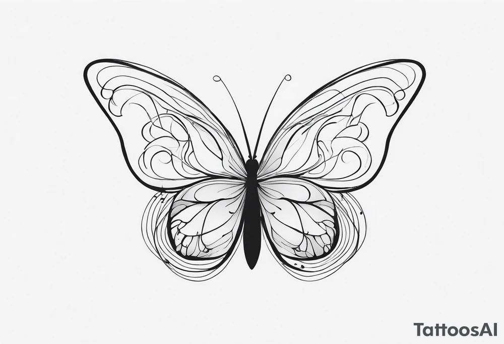 A butterfly mixed with brain in your wings tattoo idea