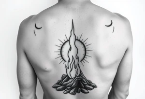 Surviving to living, ashes, flame, sunrise tattoo idea