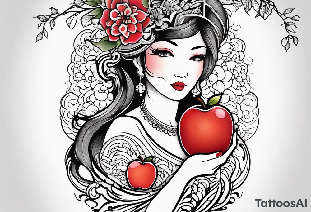 Mother/daughter tattoo around theme “apple doesn’t fall far from the tree” tattoo idea