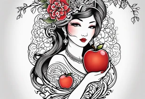 Mother/daughter tattoo around theme “apple doesn’t fall far from the tree” tattoo idea