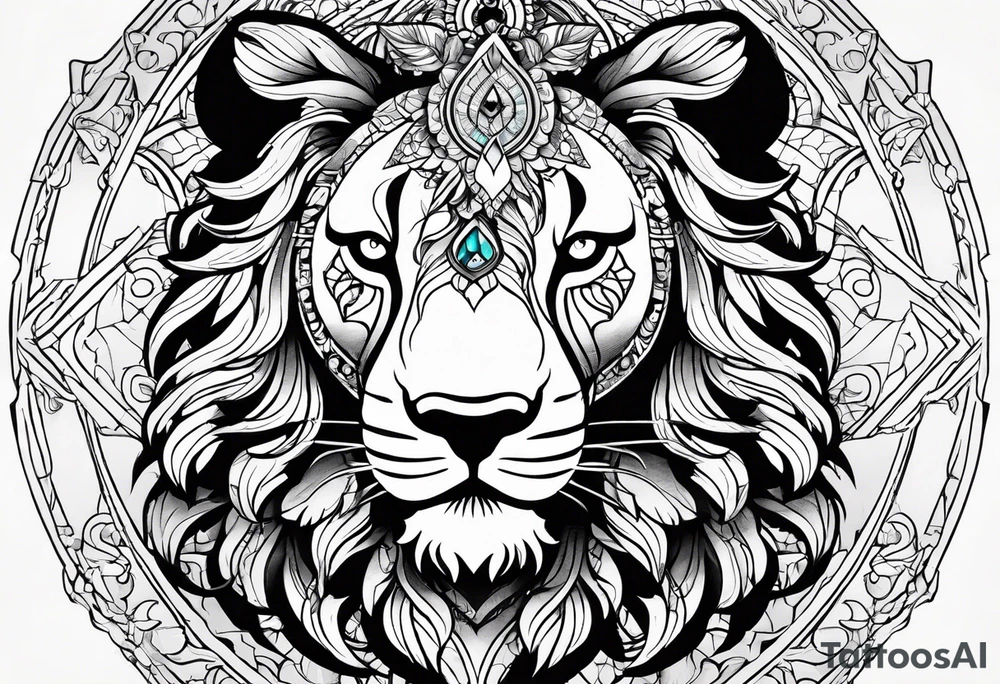 Leo zodiac tattoo idea