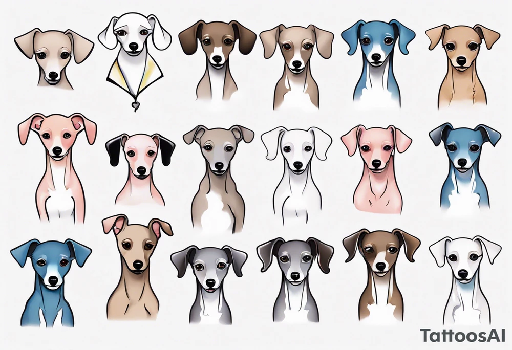 Mini Poodle Italian greyhound tattoo idea