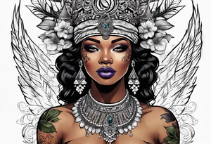 Black Goddess of cocaine tattoo idea