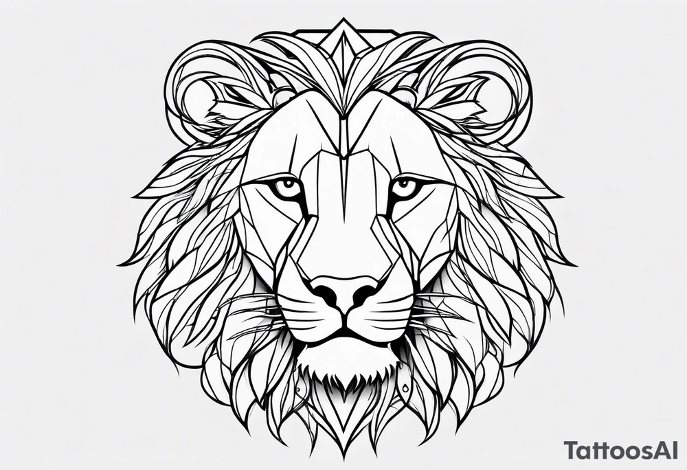 lion face tattoo idea