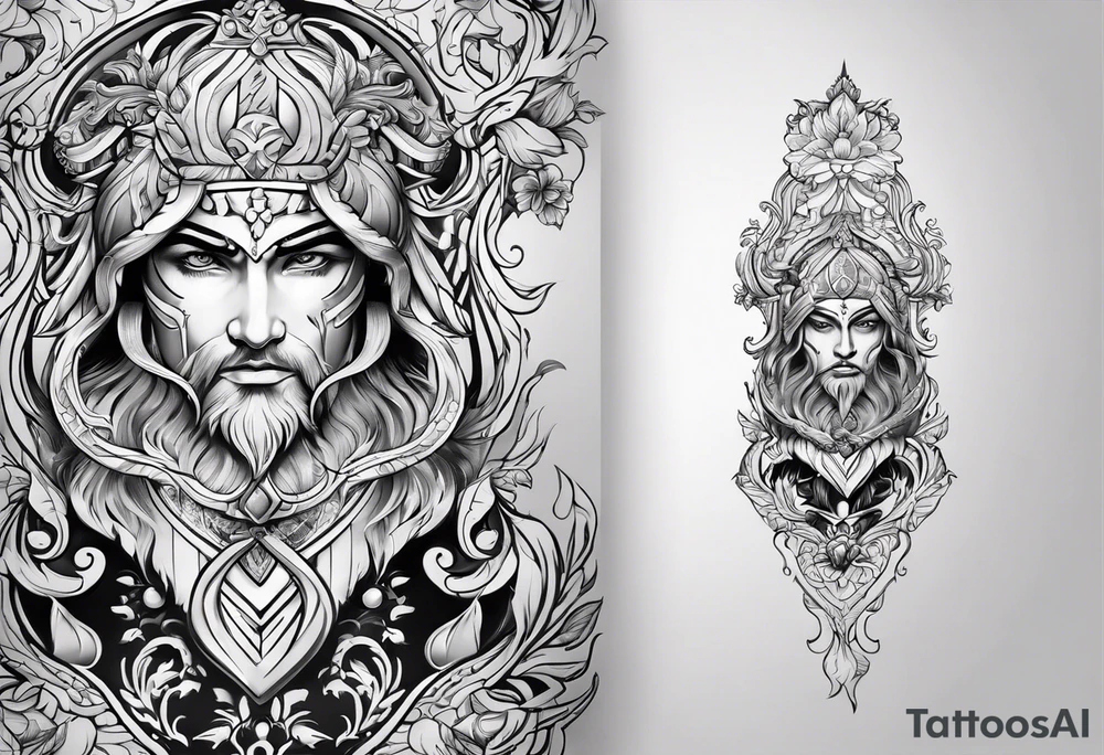 greaves front and back tattoo idea
