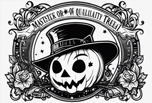 Trick or treat, 20 oz tumbler banner design, candy, minimalist, potions, brew, broom, spellbound, voodoo, cat tattoo idea