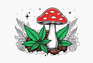 shroom and marijuana tattoo tattoo idea