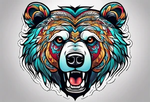 Bear head tattoo idea