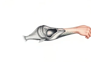 Fish mouth swallowing my arm tattoo idea