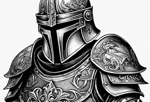 knight with heavy armor with less detail tattoo idea