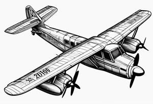 Plane Cross with Roman numeral Jan 18 2023 tattoo idea