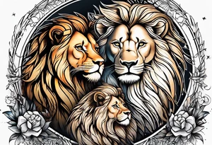 Male and Female. Lions. Power and love. One protecting the other tattoo idea