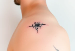 Simple minimalist feminine tattoo small line art on arm tattoo idea