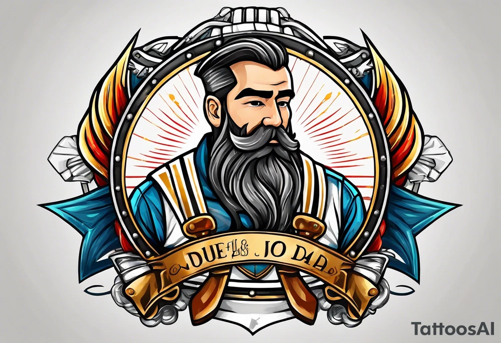 Hammer and nail with Dad banner tattoo idea
