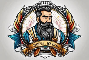 Hammer and nail with Dad banner tattoo idea