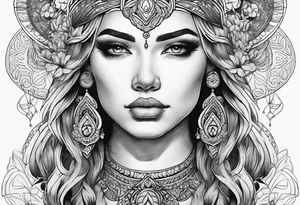 Goddess face tattoo idea