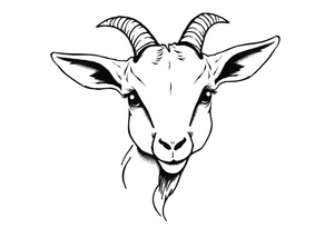 cute goat face tattoo idea