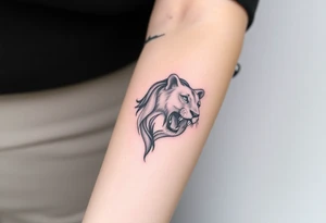 Half of a lioness tattoo idea