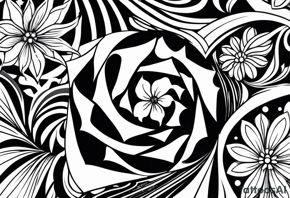 israel town flower swirl vector tattoo idea
