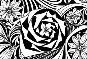 israel town flower swirl vector tattoo idea